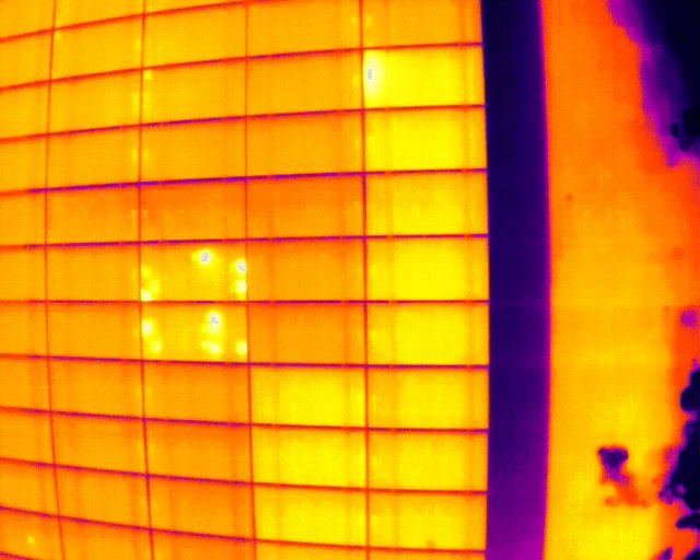 thermal image of a solar panel solar panels hotspot and string fault